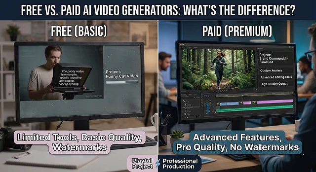 Free vs. Paid AI Video Generators: What's the Difference?
