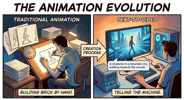 Text-to-Video vs. Traditional Animation